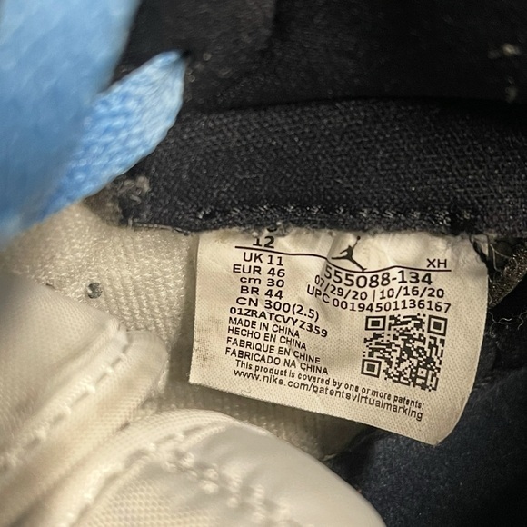 Size 12- Jordan 1 Retro OG High University Blue Black Leather (555088-134) - Picture 7 of 7